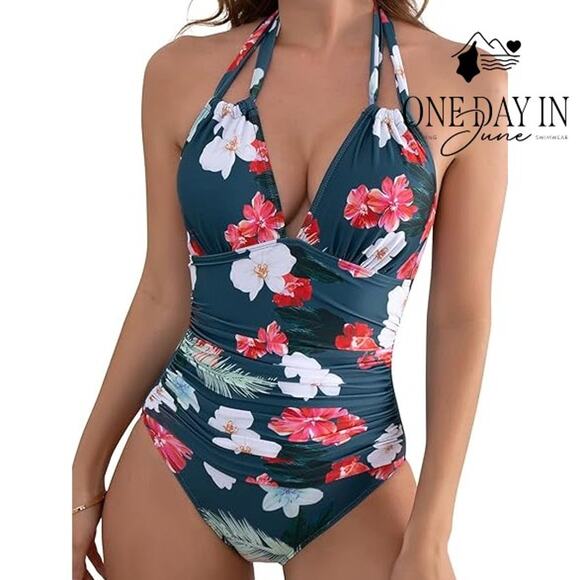 B2Prity High Neck Tummy Control one Piece Swimsuit Size XL - Picture 1 of 6